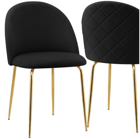KRZESŁO WELUROWE FARGO GOLD VELVET CZARNE