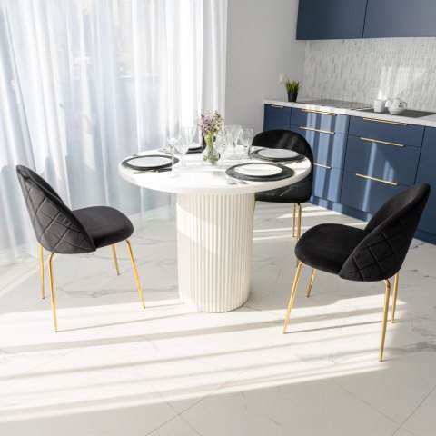 KRZESŁO WELUROWE FARGO GOLD VELVET CZARNE