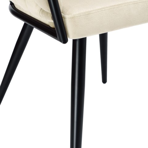 KRZESŁO WELUROWE PLECIONE ASTON VELVET BEŻOWE