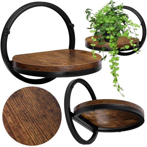 KWIETNIK METALOWY ŚCIENNY CZARNY EBRO RUSTIC LOFT