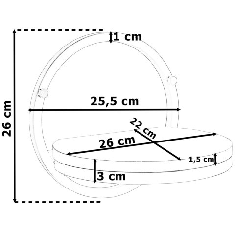 KWIETNIK METALOWY ŚCIENNY CZARNY EBRO RUSTIC LOFT