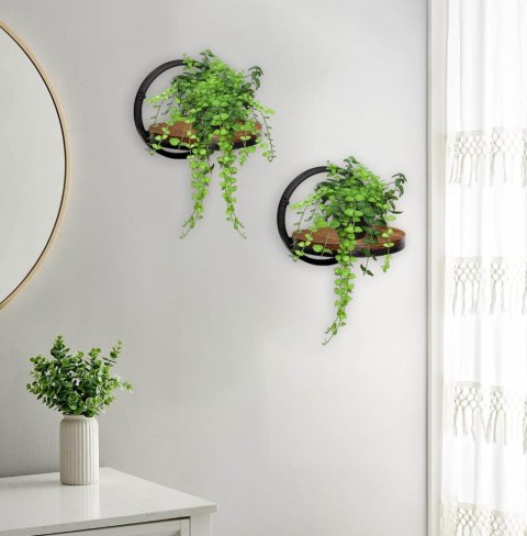 KWIETNIK METALOWY ŚCIENNY CZARNY EBRO RUSTIC LOFT