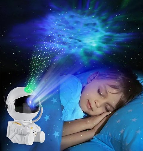 LAMPA NOCNA PROJEKTOR UNIVERSE ASTRONAUTA BIAŁY