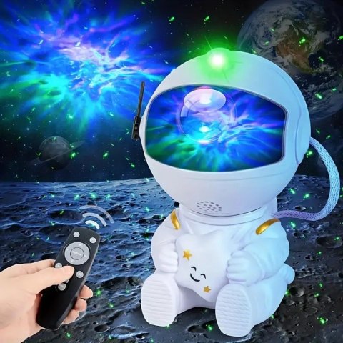 LAMPA NOCNA PROJEKTOR UNIVERSE ASTRONAUTA BIAŁY