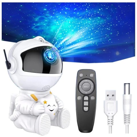 LAMPA NOCNA PROJEKTOR UNIVERSE ASTRONAUTA BIAŁY