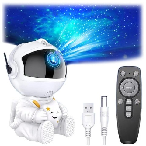 LAMPA NOCNA PROJEKTOR UNIVERSE ASTRONAUTA BIAŁY