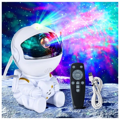 LAMPA NOCNA PROJEKTOR UNIVERSE ASTRONAUTA BIAŁY