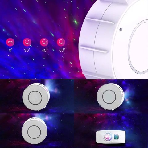 LAMPA NOCNA PROJEKTOR GWIAZD NEBULA BIAŁY