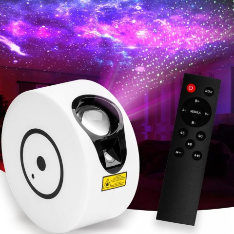 LAMPA NOCNA PROJEKTOR GWIAZD NEBULA BIAŁY