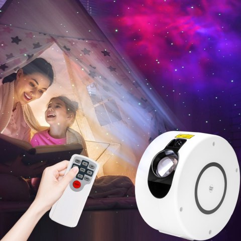 LAMPA NOCNA PROJEKTOR GWIAZD SPIRAL BIAŁY