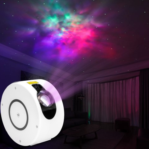 LAMPA NOCNA PROJEKTOR GWIAZD SPIRAL BIAŁY