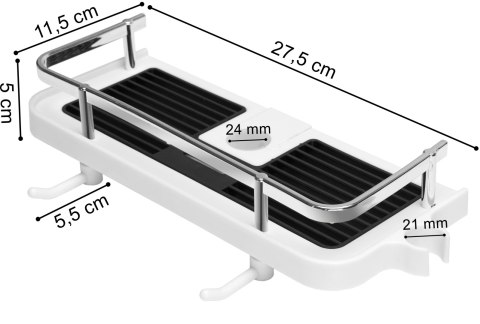 PÓŁKA ŁAZIENKOWA LIBRE Z HACZYKAMI
