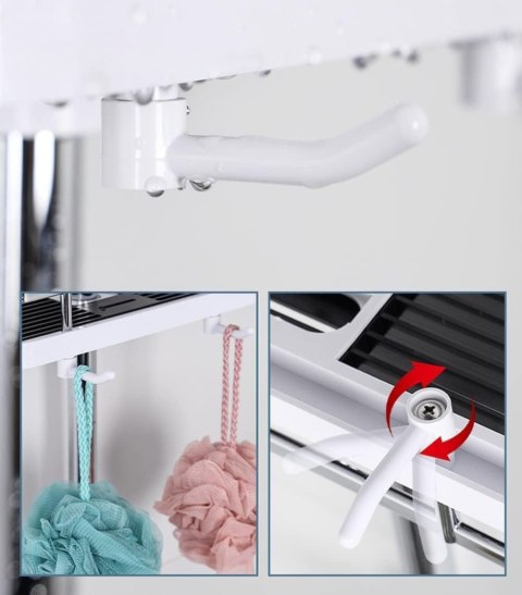 PÓŁKA ŁAZIENKOWA LIBRE Z HACZYKAMI