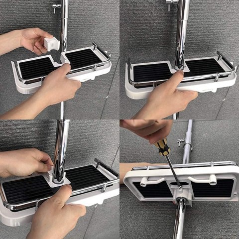 PÓŁKA ŁAZIENKOWA LIBRE Z HACZYKAMI