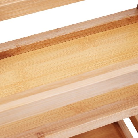 REGAŁ NA KÓŁKACH BAMBUSOWY INAKI 3 POZIOMY NATURAL