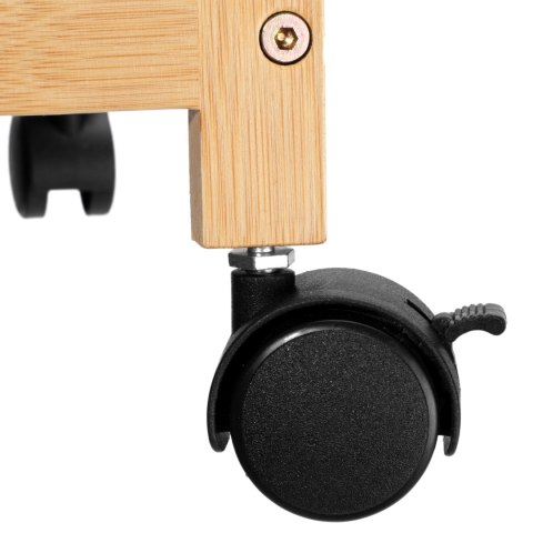 REGAŁ NA KÓŁKACH BAMBUSOWY INAKI 3 POZIOMY NATURAL