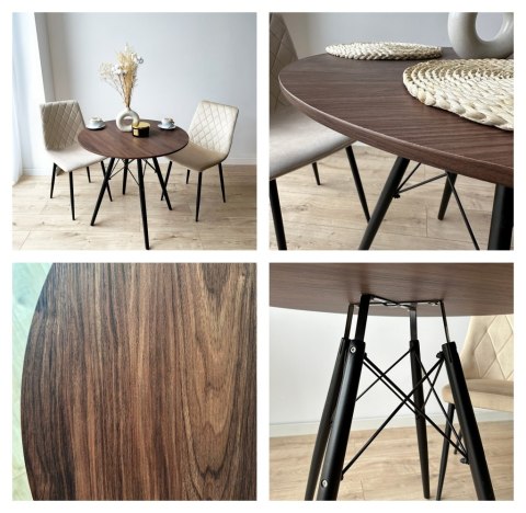 STOLIK OKRĄGŁY PARIS BLACK DTW 80 CM JESION