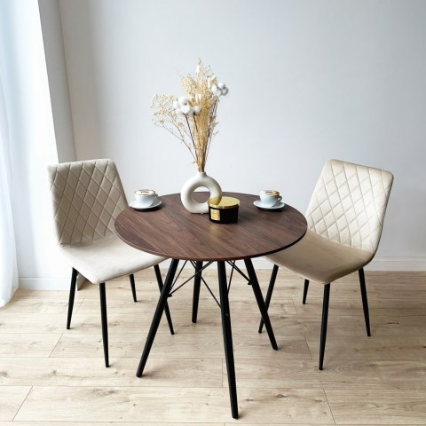 STOLIK OKRĄGŁY PARIS BLACK DTW 80 CM JESION