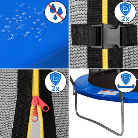 TRAMPOLINA Z SIATKĄ I DRABINKĄ HENZEN 305 CM NIEBIESKA FT10