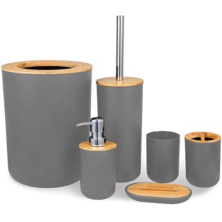 ZESTAW AKCESORIÓW ŁAZIENKOWYCH TIMOR SZARY