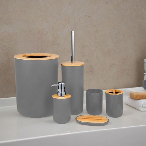 ZESTAW AKCESORIÓW ŁAZIENKOWYCH TIMOR SZARY