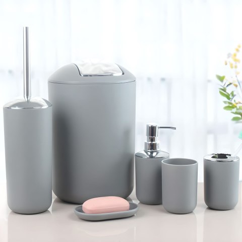 ZESTAW ŁAZIENKOWY FLORES 6 ELEMENTÓW SZARY