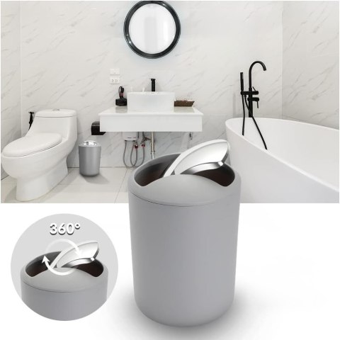 ZESTAW ŁAZIENKOWY FLORES 6 ELEMENTÓW SZARY