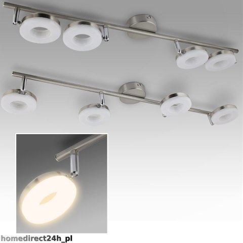 Lampa Sufitowa LED 4x LED RING 20W Stal Nierdzewna Klasa A+ Nowoczesna Lampa Sufitowa LED 4x LED RING 20W Stal Nierdzewna Klasa A+ Nowoczesna