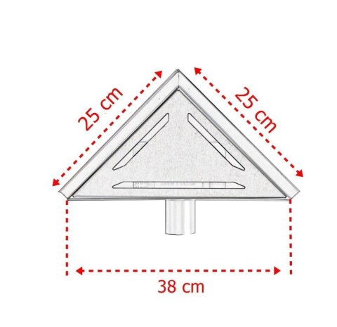 Odpływ trójkątny Ściek wodny prysznicowy 25x25 Odpływ trójkątny Ściek wodny prysznicowy 25x25