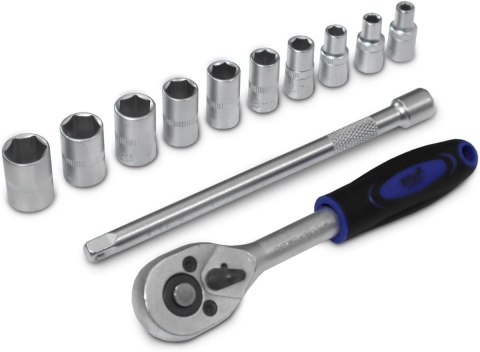 Zestaw kluczy nasadowych 12w1 grzechotka 1/4 nasadki 4-13 mm przedłużka Zestaw kluczy nasadowych 12w1 grzechotka 1/4 nasadki 4-13 mm przedłużka