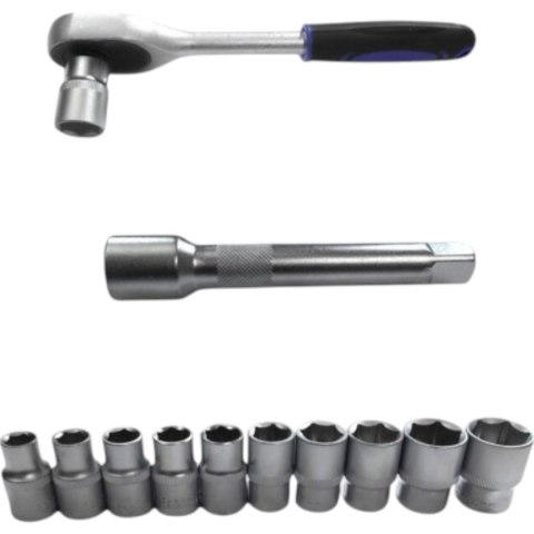 Zestaw narzędzi 12w1 grzechotka 1/2 nasadki 10-24 mm przedłużka 125 mm Zestaw narzędzi 12w1 grzechotka 1/2 nasadki 10-24 mm przedłużka 125 mm