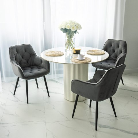 Krzesło welurowe NEVADA VELVET grafitowe