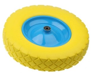 KOŁO PEŁNE PIANKOWE BIEŻNIK KOSTKA 400MM 400MPK+OŚKA 12MM