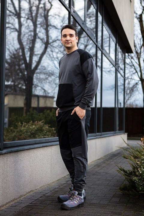 SPODNIE DRESOWE COMFORT, SZARO-CZARNE ROZMIAR XL