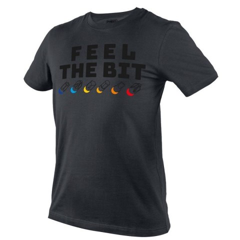 T-SHIRT Z NADRUKIEM FEEL THE BIT ROZMIAR XL T-SHIRT Z NADRUKIEM FEEL THE BIT ROZMIAR XL