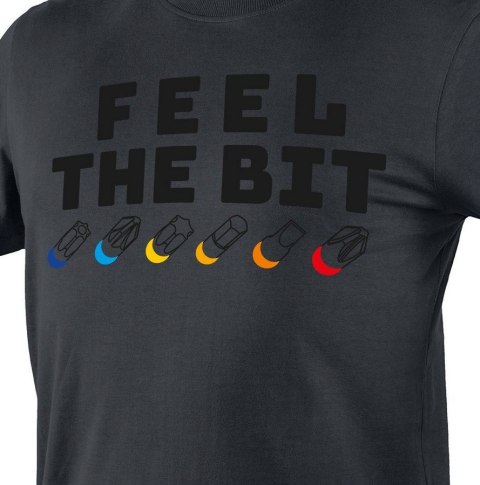 T-SHIRT Z NADRUKIEM FEEL THE BIT ROZMIAR XL T-SHIRT Z NADRUKIEM FEEL THE BIT ROZMIAR XL