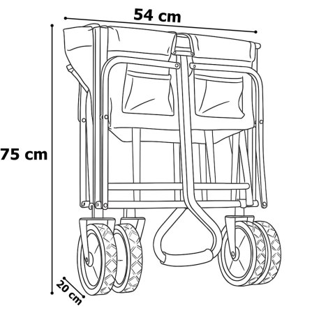 Wózek plażowy składany MAGNUM czarny