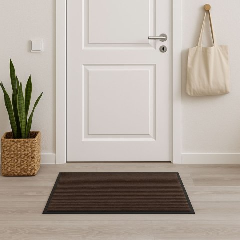 Wycieraczka do butów 40x60 cm Seila brązowa zestaw 2 sztuk