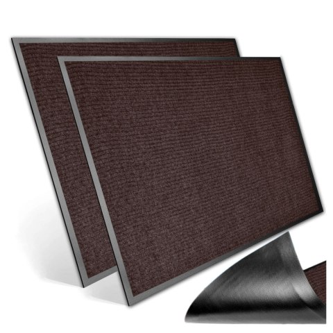 Wycieraczka do butów 40x60 cm Seila brązowa zestaw 2 sztuk