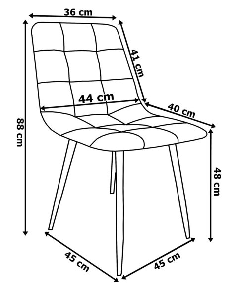 Krzesło welurowe MONTANA VELVET czarne