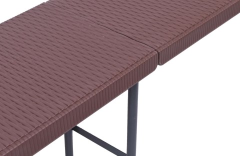 Ławka cateringowa składana RATTAN brązowa
