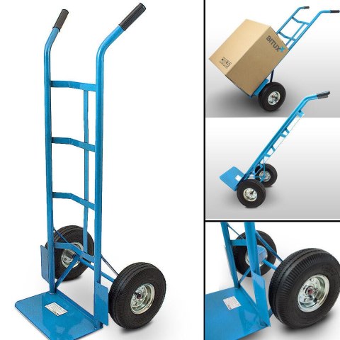 Wózek ręczny transportowy 200 kg stalowy koła pneumatyczne magazyn ogród