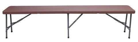 Zestaw cateringowy Rattan brąz stół 180 cm+ 2 ławki