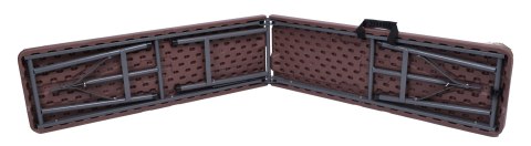 Zestaw cateringowy Rattan brąz stół 180 cm+ 2 ławki