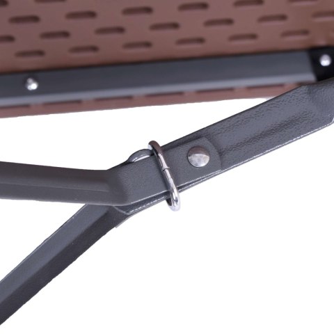 Zestaw cateringowy Rattan brąz stół 180 cm+ 2 ławki